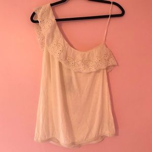 NWT One shoulder white top